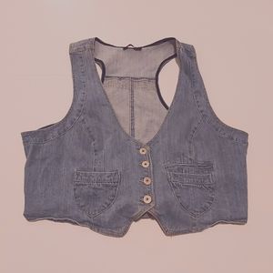 Denim Button-down vest